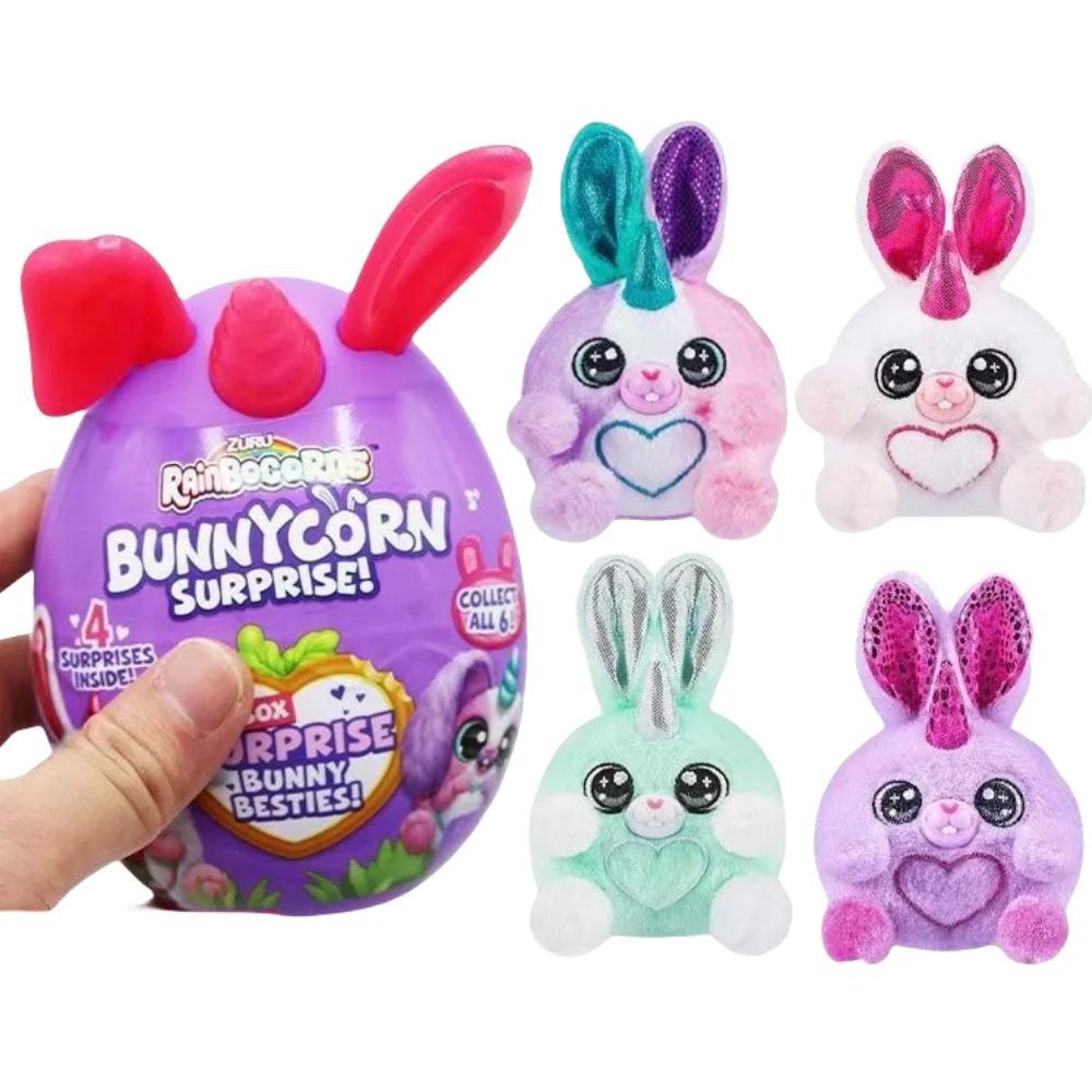 

New Rainbocorns Bunnycorn Surprise Rabbit Family 4 Surprises Dolls Inside Egg Blind Box Dolls Toys For Girls' Christmas Gifts