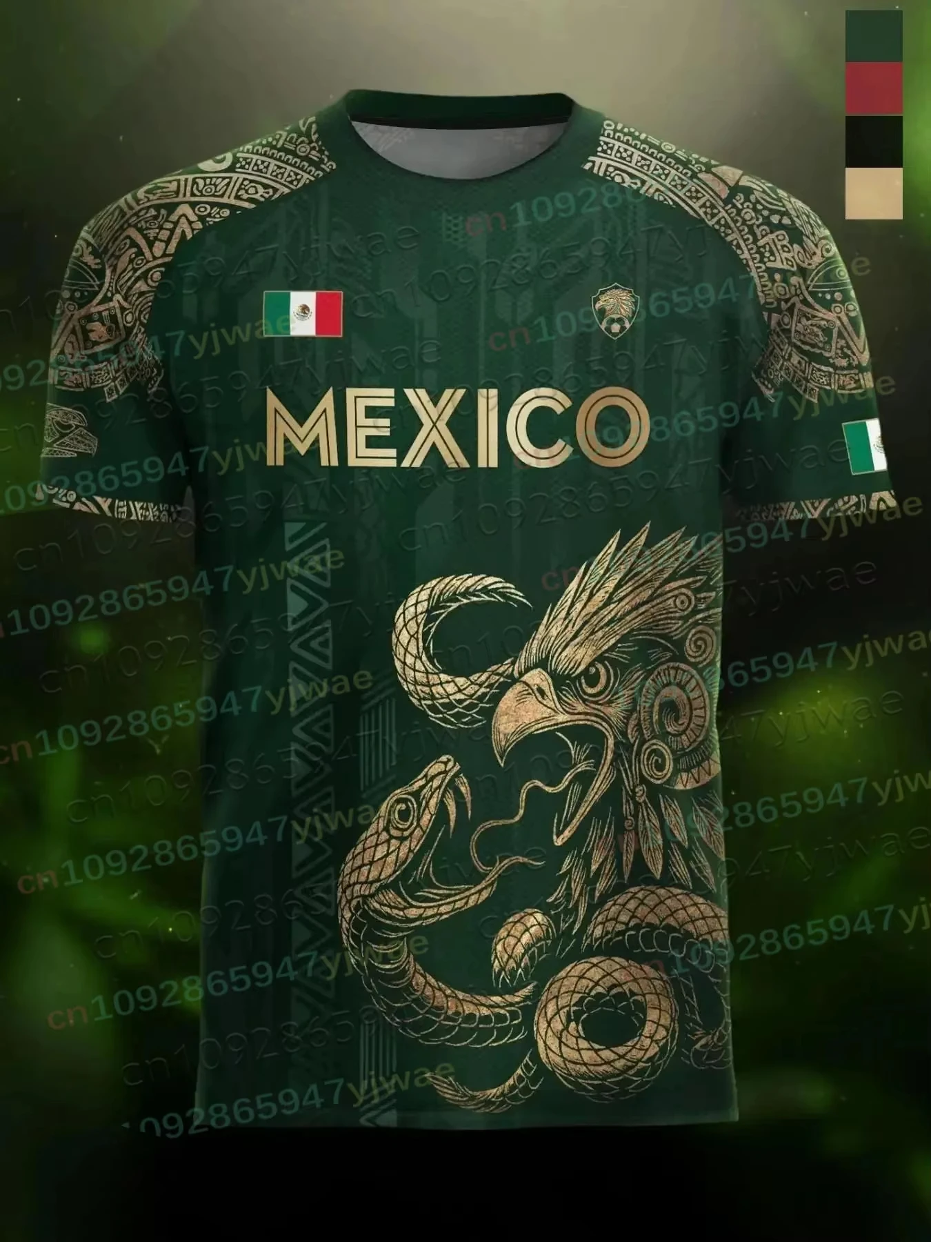 Mexico Special Youth Football Jersey Men Women Casual Sport Breathable Top For Competition Training T-shirt Summer Men Clothing