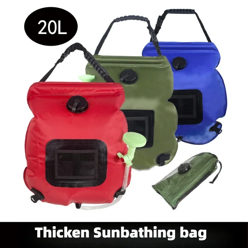 Hanging Shower Pouch with Shower Nozzle 47x50cm Temporary Toiletries Bag for Factory Employees Waterproof Water Storage Pocket