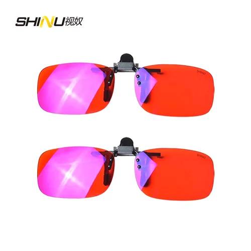 Imagen 2 del producto SHINU Clip en gafas Anti luz azul gafas de sol polarizadas Clip naranja luz azul lente amarillo bloqueo lentes de conducción marrón gris