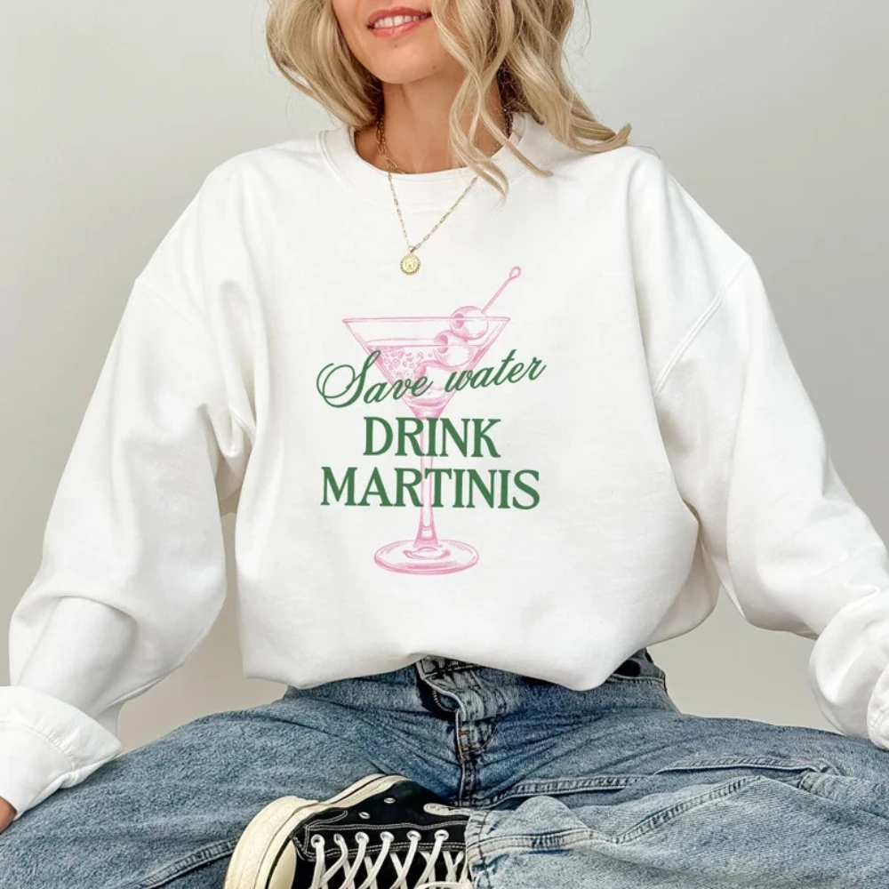 Martini Sweatshirt Save Water Drink Martinis Sweater Tini Time Crewneck Martini Lover Gift Cocktail Dirty Martini Social ClubTee