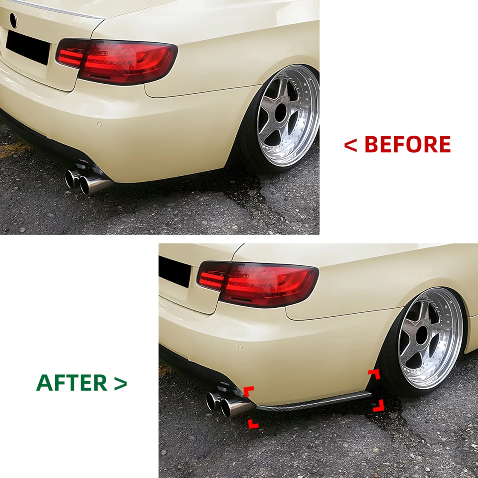

Car Rear Bumper Side Corner Air Vent Cover Trim Boot Spoiler Splitter For BMW 3 Series Coupe E92 E93 M Sport 2006-2013 2012 2011