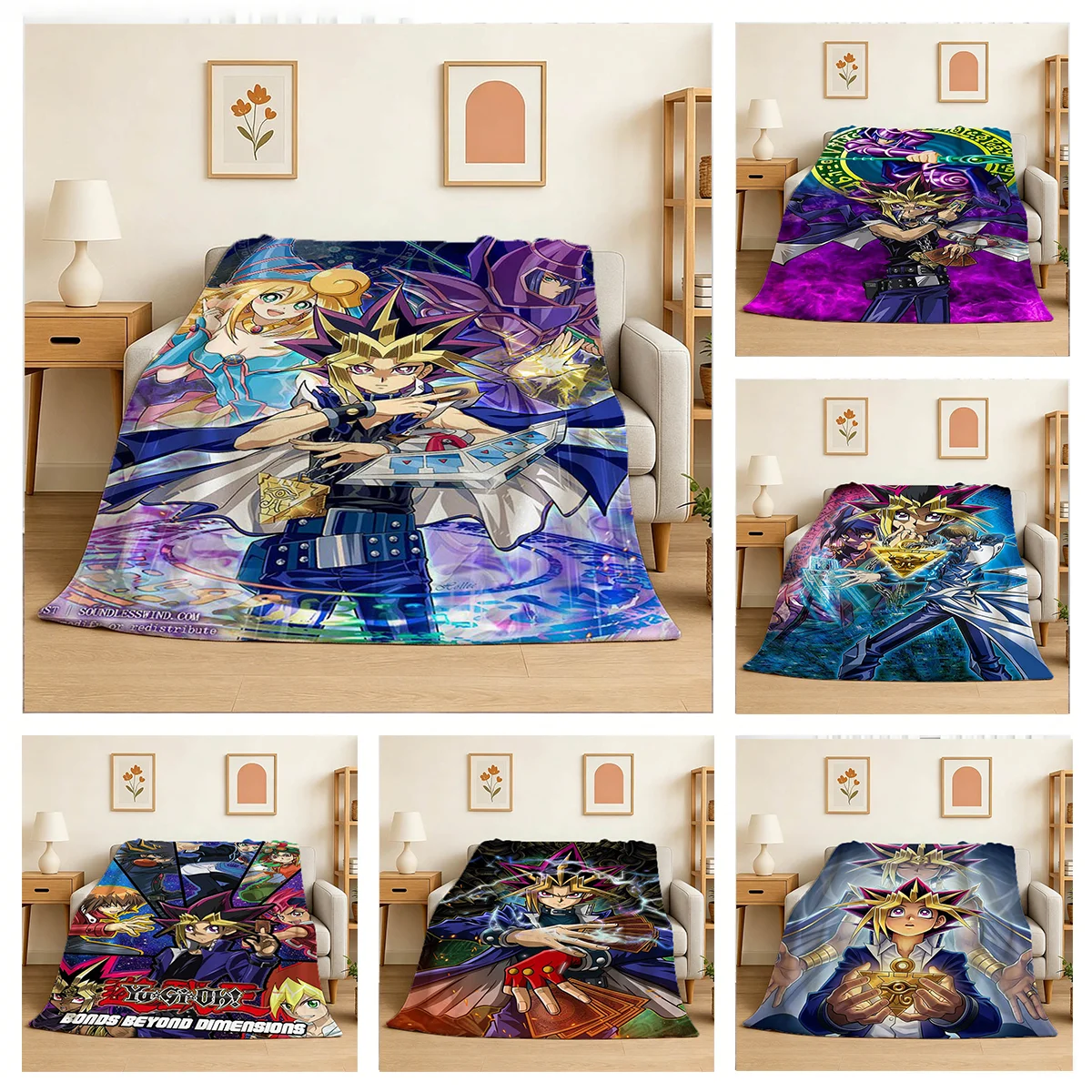 Cartton Y-Yu Gi O-Oh Japan Anime Game 3D Flannel Blanket Soft Throw Blanket Art For Home Decor Bedroom Bed Sofa Picnic Fans Gift