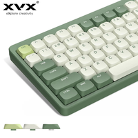 XVX Green Keycaps Low Profile PBT Keycaps for 75% MX Switch Mechanical Gaming Keyboard Double Shot 143 Keys