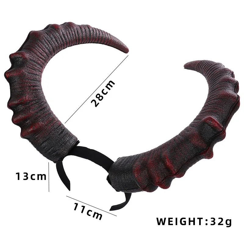 Diavolo Demon Horns Halloween fascia Costume satana accessorio Evil Queen copricapo donna Gothic Cosplay puntelli per ragazze