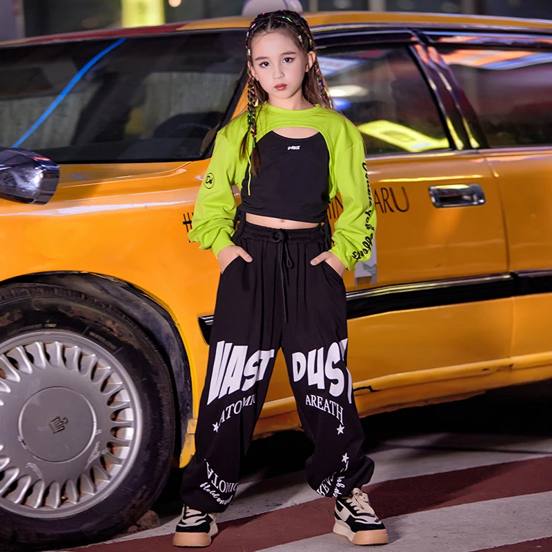 

Kids Hip Hop Dancing Clothes Kpop Jazz Dance Outfit Children Cheerleading Show Wear Street Dance Performance Costume VDB6118