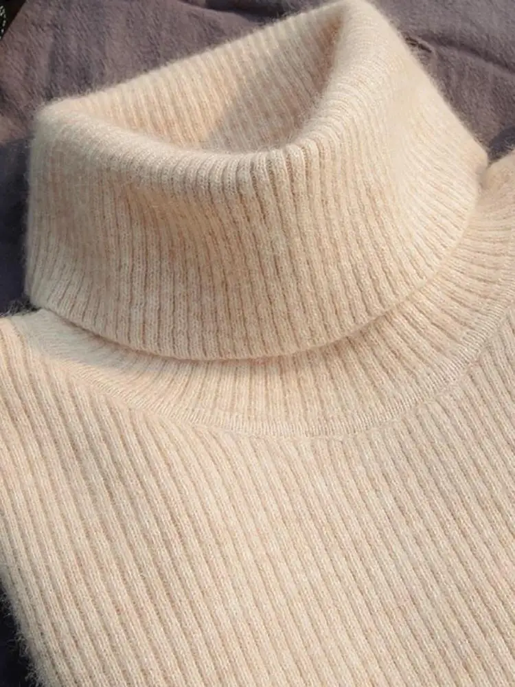 

Thiened шерстяной вязаный свитер с высоким воротником, женский осенне-зимний модный облегающий базовый топ irt Bla, вязаный топ Turtlene