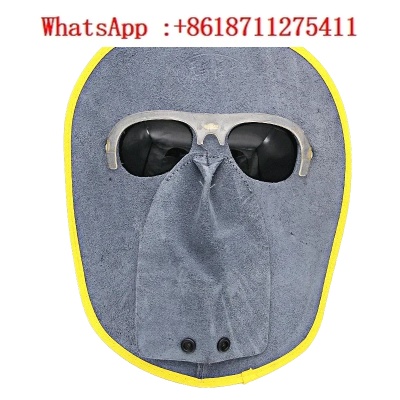 New cowhide mask for welding mask, special welding protective mask for welders, ear wear