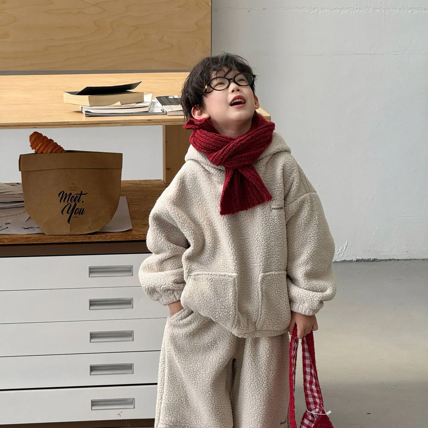 

Jacket Trousers Double-sided Fleece Warm Lazy Hooded Fleece-lined Suit Fashionable Comfortable Soft Loose Casual