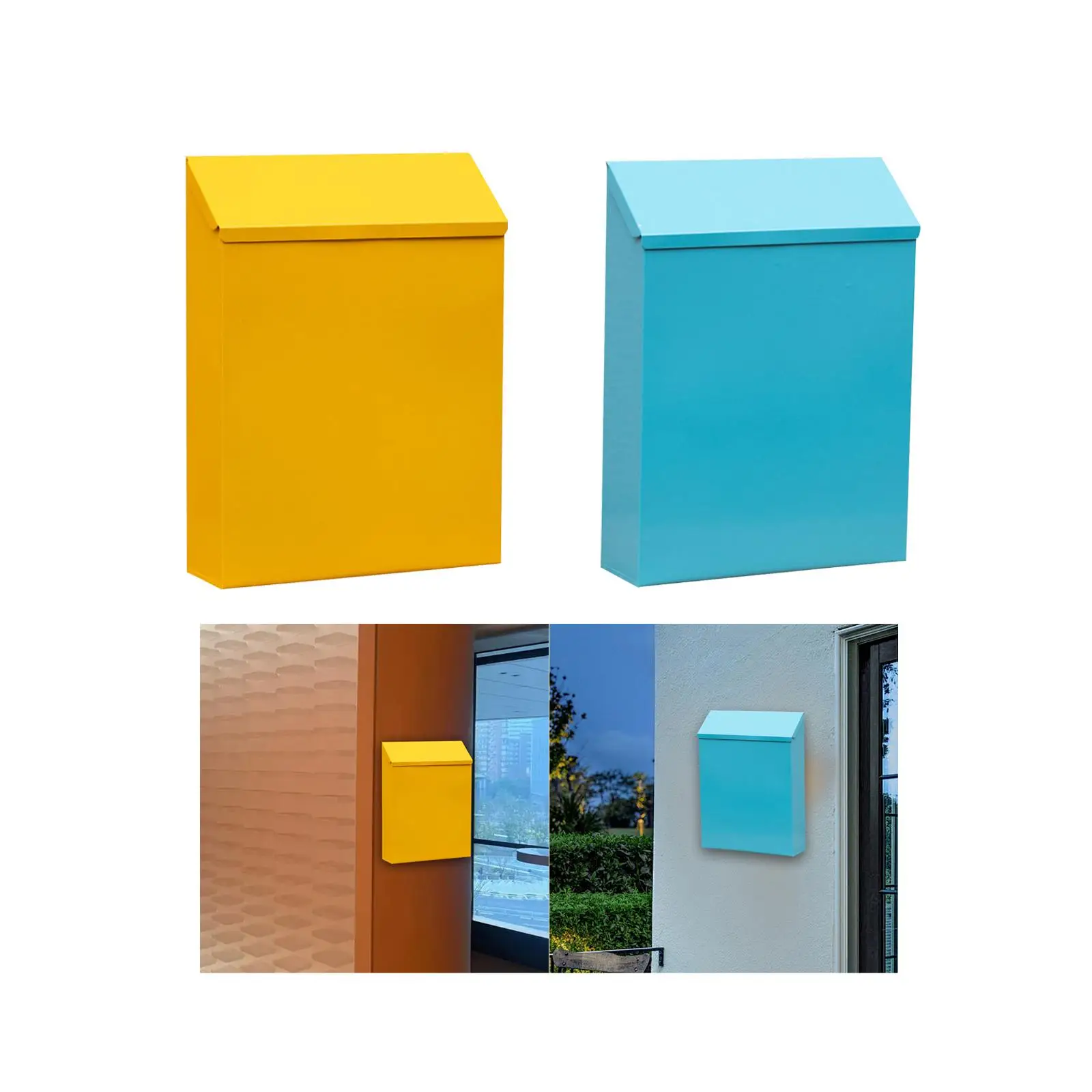Wall Mount Mailbox Letterbox Newspaper Holder Box for Porch Home Office Gate
