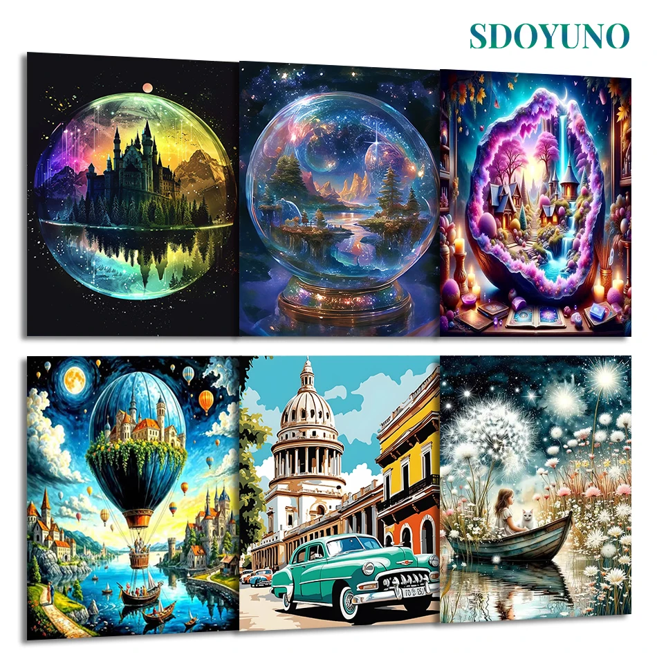 

SDOYUNO Painting By Number Adults Drawing Abstract still life scenery Digital oil paintings Set Acrylic Paints Canvas Wall Decor