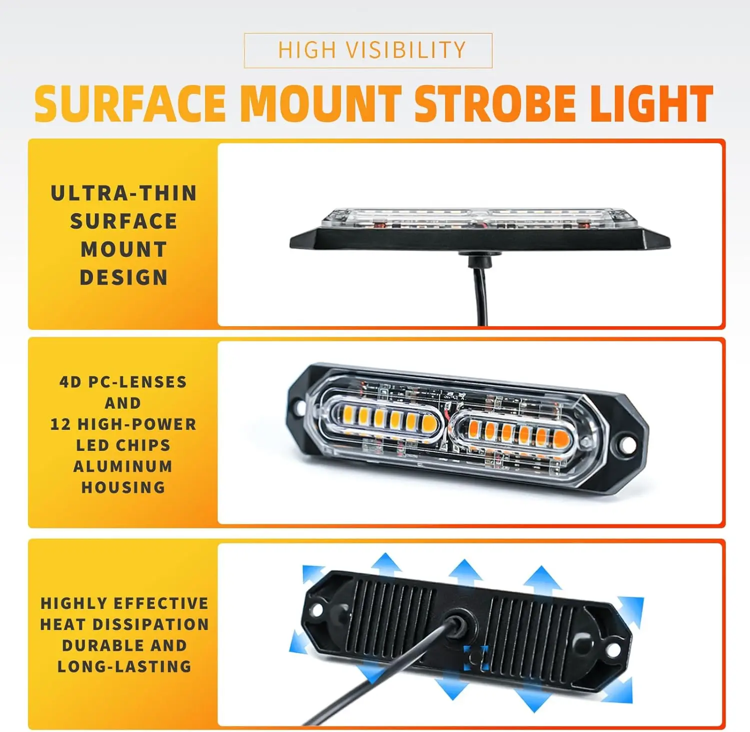 

Красно-белые светодиодные аварийные мигающие фонари для поверхностного монтажа, подходят для грузовиков/автомобилей/седанов, 8 штук)