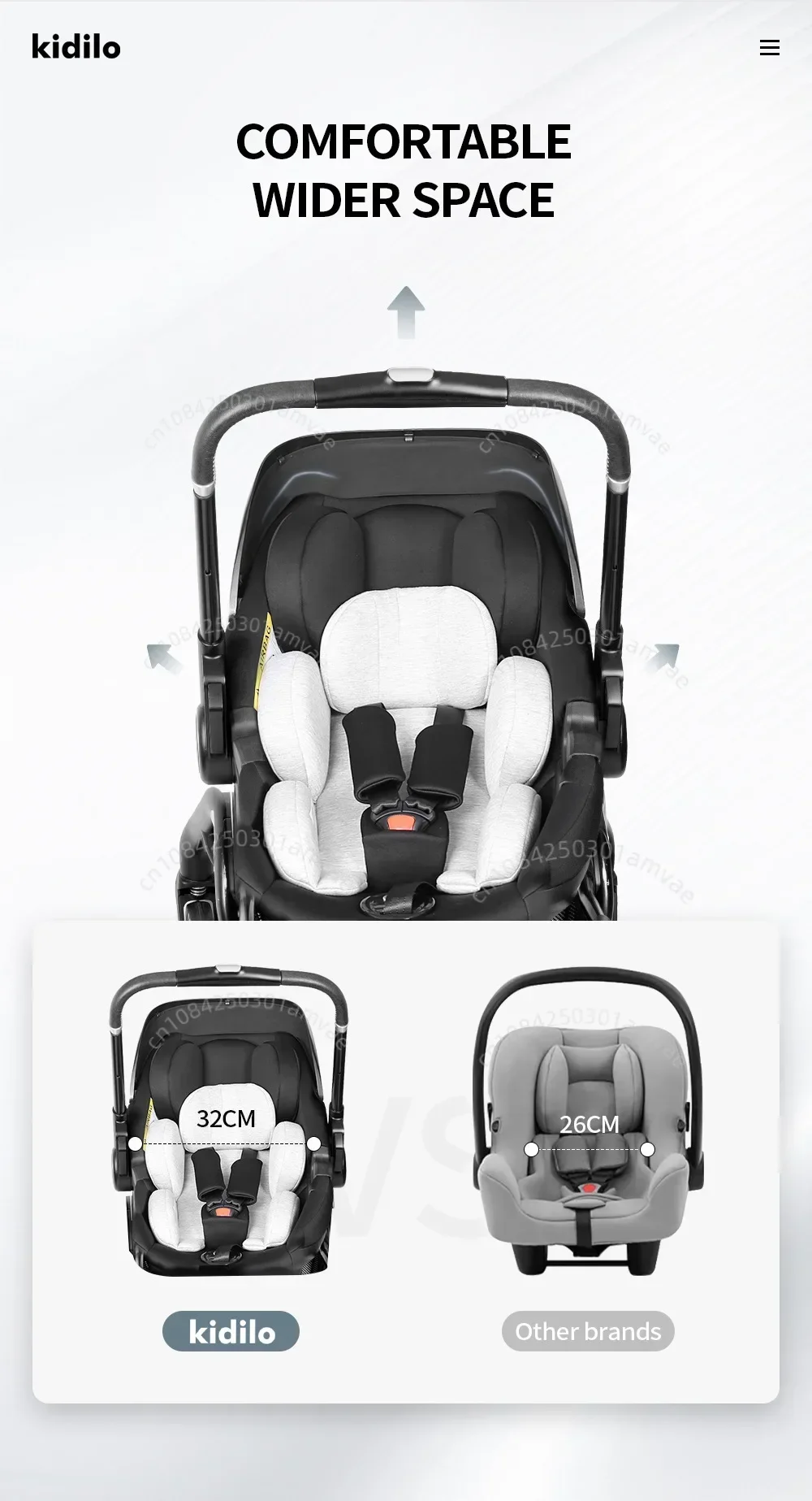 Tragbare Babywagen (einschließlich Babykörbchen für Neugeborene) und multifunktionale Babywagen, die aus der EU versendet werden – hochwertige, zusammenklappbare Babywagen. – Detail 6