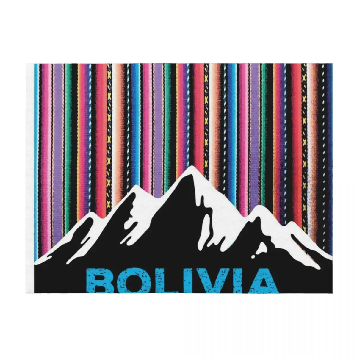 

Andean Bolivian mountains and colorful aguayo sky Throw Blanket Retros Summer Picnic Sofas Blankets