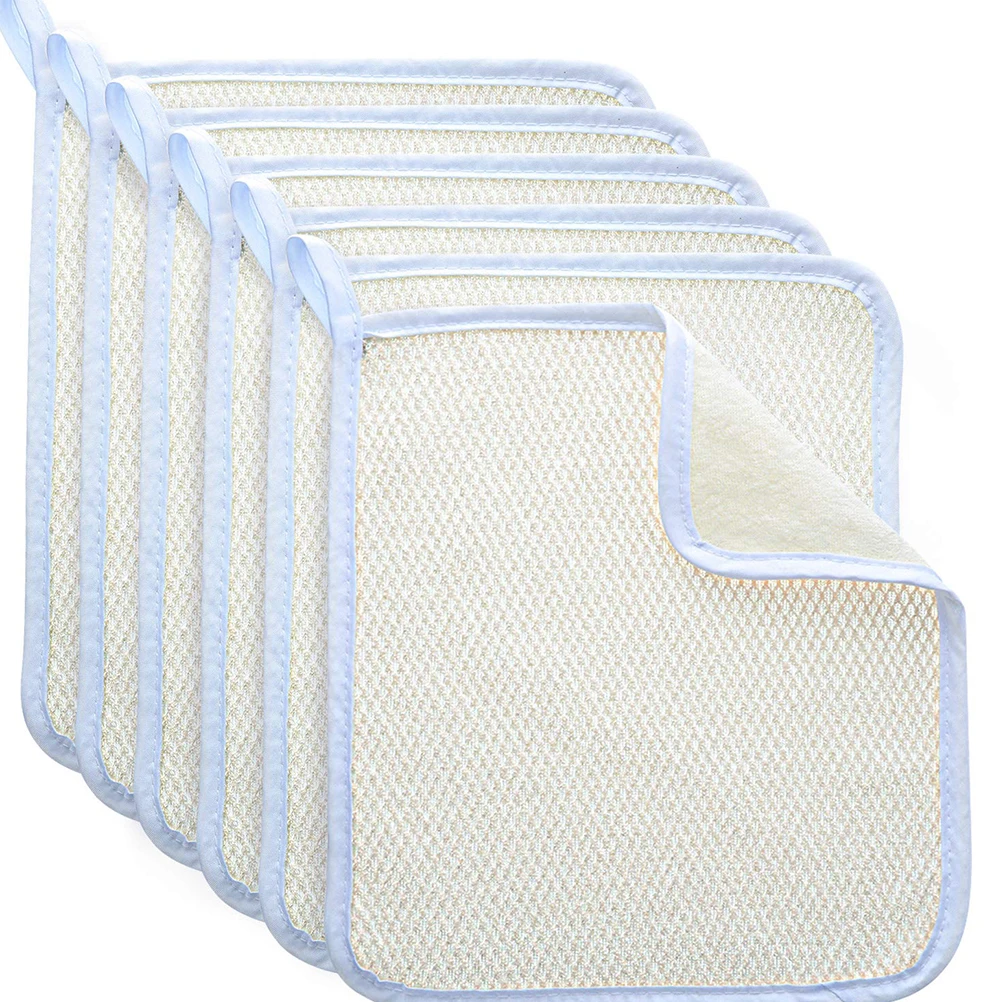 

2Pcs Exfoliating Cloth Facial Towels Body Scrub Gloves Back Scrubber Nylon Foam Generator Skin Exfoliating Bath Cloth Cleanser