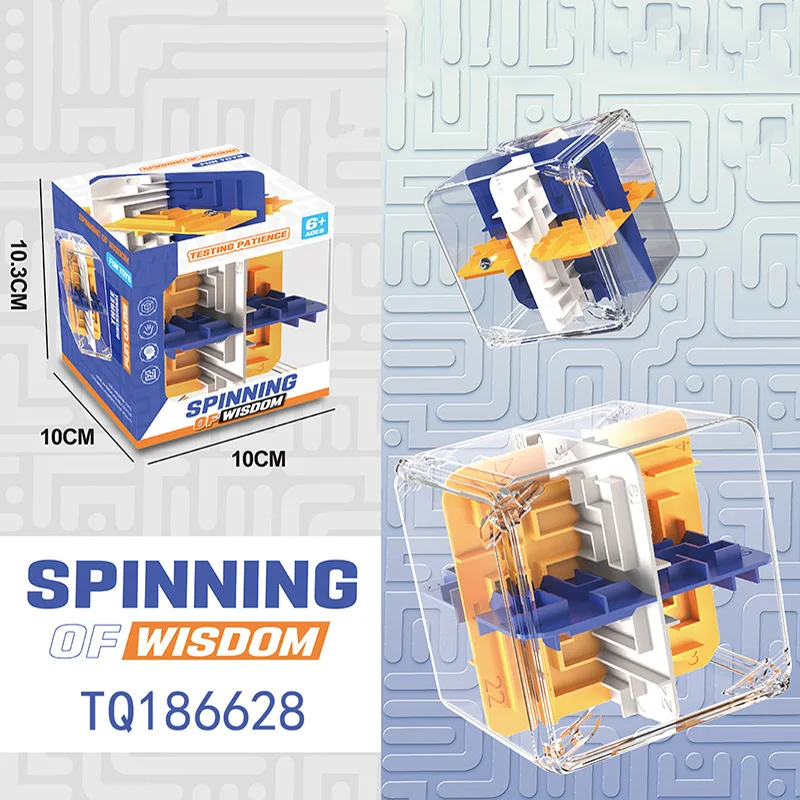Puzzle trasparente con cubo magico labirinto 3D - Giocattolo educativo con cubo di velocità a sei lati per bambini, ideale per compleanno o regalo di Natale