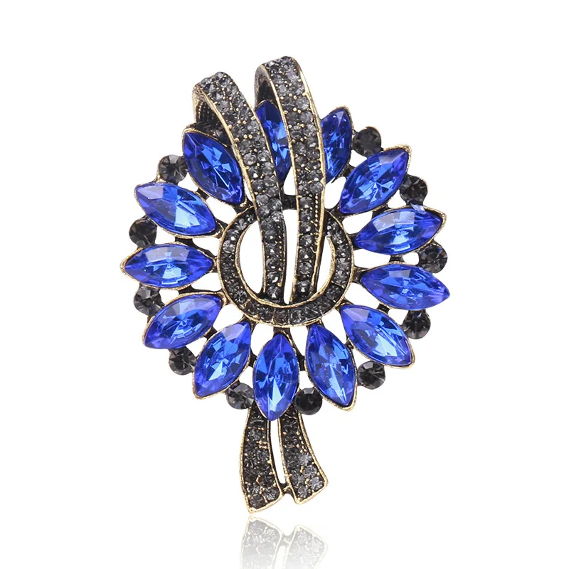 خمر الفاخرة الملونة كريستال إكليل بروش للنساء الرجال سترة ساحرة وشاح ملحق مكتب الحفلات هدية