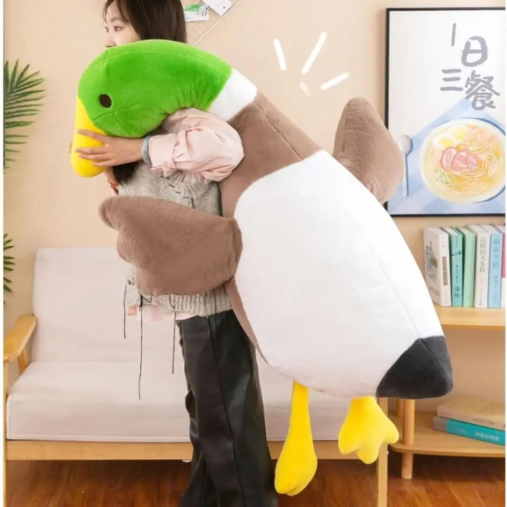 Süßes pelziges Stockente-Enten-Riesen-weiches Schwanen-Tierkissen, Gans-Umarmungskissen, Geschenk