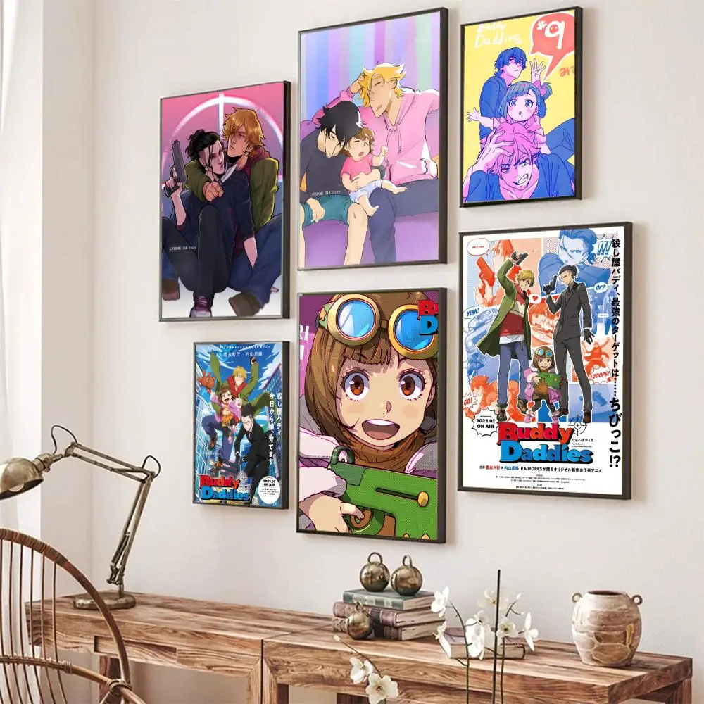 2023 Anime Buddy Daddies Poster Self-adhesive Art Poster Whitepaper Prints Posters Artwork Aesthetic Art Wall Painting