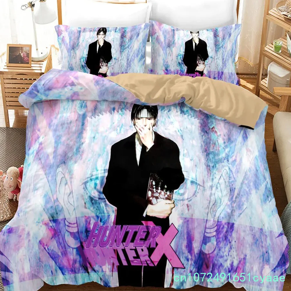 Japanese Anime HUNTER×HUNTER Bedding Set HUNTER Print Duvet Cover Pillowcase  Teenagers And Children Quilt Cover Gift