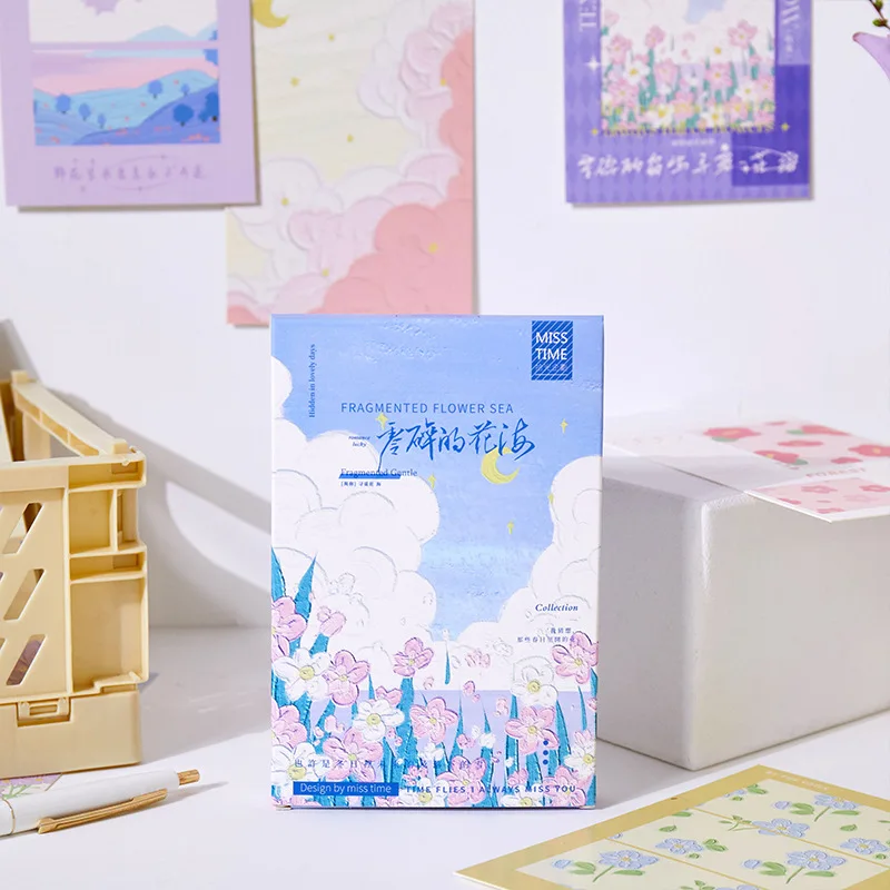 30 Sheets/Set Fragmentary Flower Sea Series Postcard INS Style Landscape Decoration Material Greeting Cards Message Card