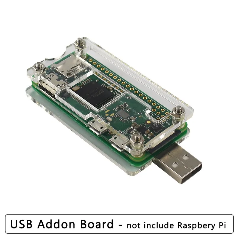 Raspberry Pi Zero W USB Addon Board Expansion Board USB-A Addon Board z akrylową obudową dla Raspberry Pi Zero 2 W 1.3