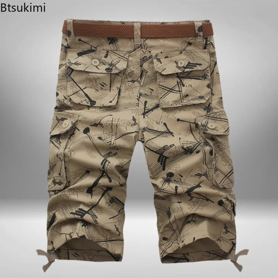 2024Men\'s Summer Casual Cargo Shorts Camouflage Multi-Pocket Loose Shorts Men Streetwear High Quality Beach Sport Shorts for Men