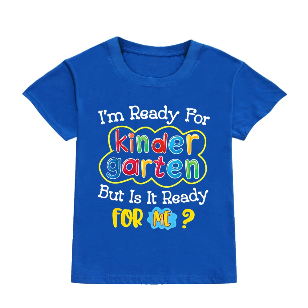 Kids First Day of Kindergarten Funny Back To School T-Shirt for Girl Boy Kindergarten PRE-K First Day of School Top Clothes