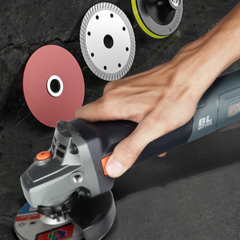 Brushless Angle Grinder With Plug-in cable Handheld Speed Control Polishing Machine Hand Grinding Wheel Cutting Tool