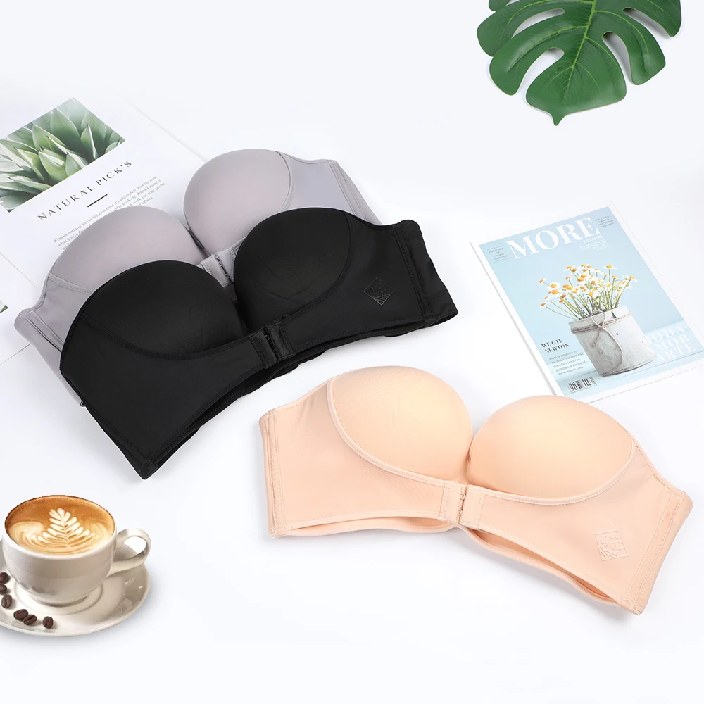 

1 PC Invisible Bra ABCD Cup Women Front Closure Push Up Bra Strapless Bras Backless Bra Seamless Bralette Sexy Underwear HOT