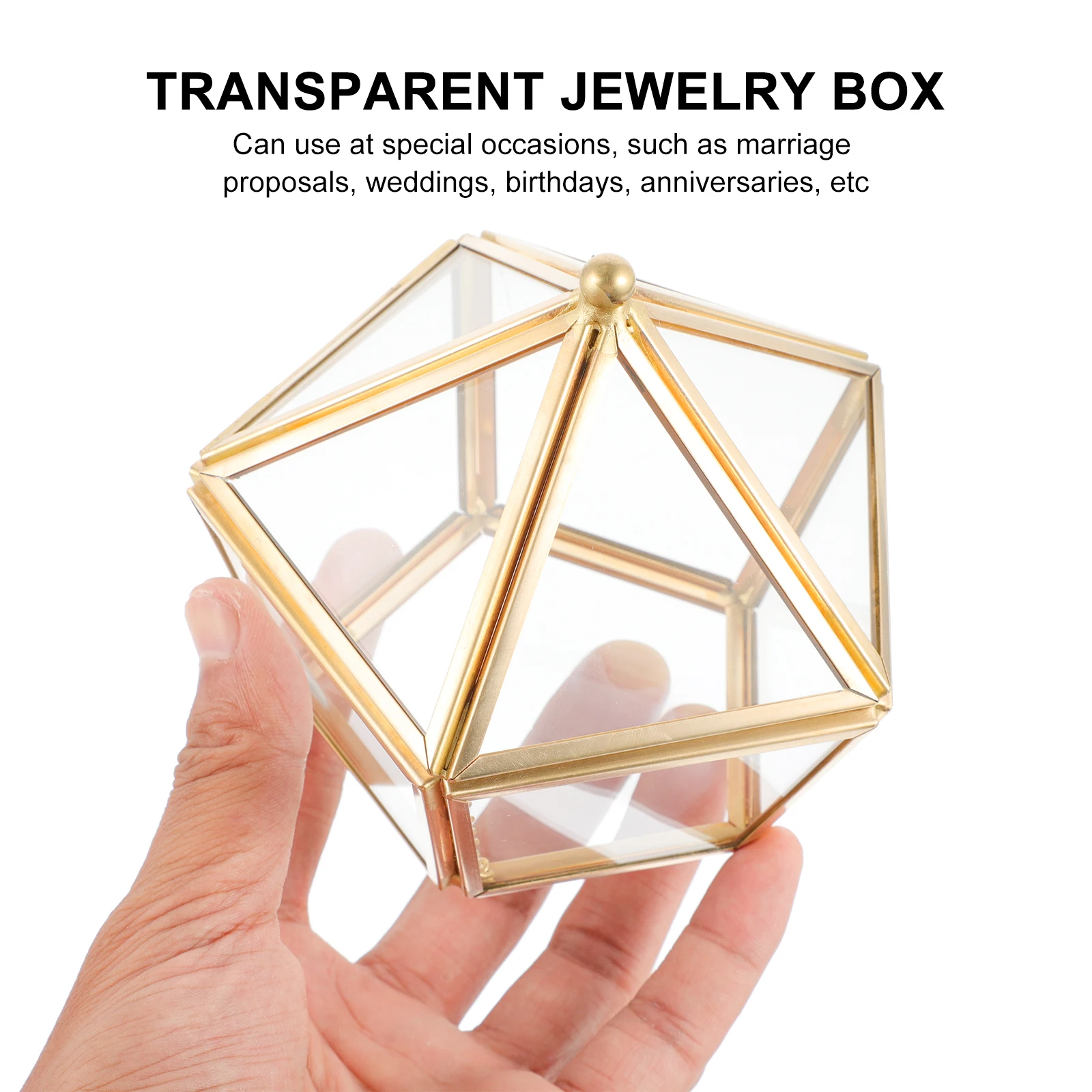 

Retro Metal Glass Jewelry Box Storage Container for Rings Necklaces Earrings Home Decoration Vintage Art Case Display