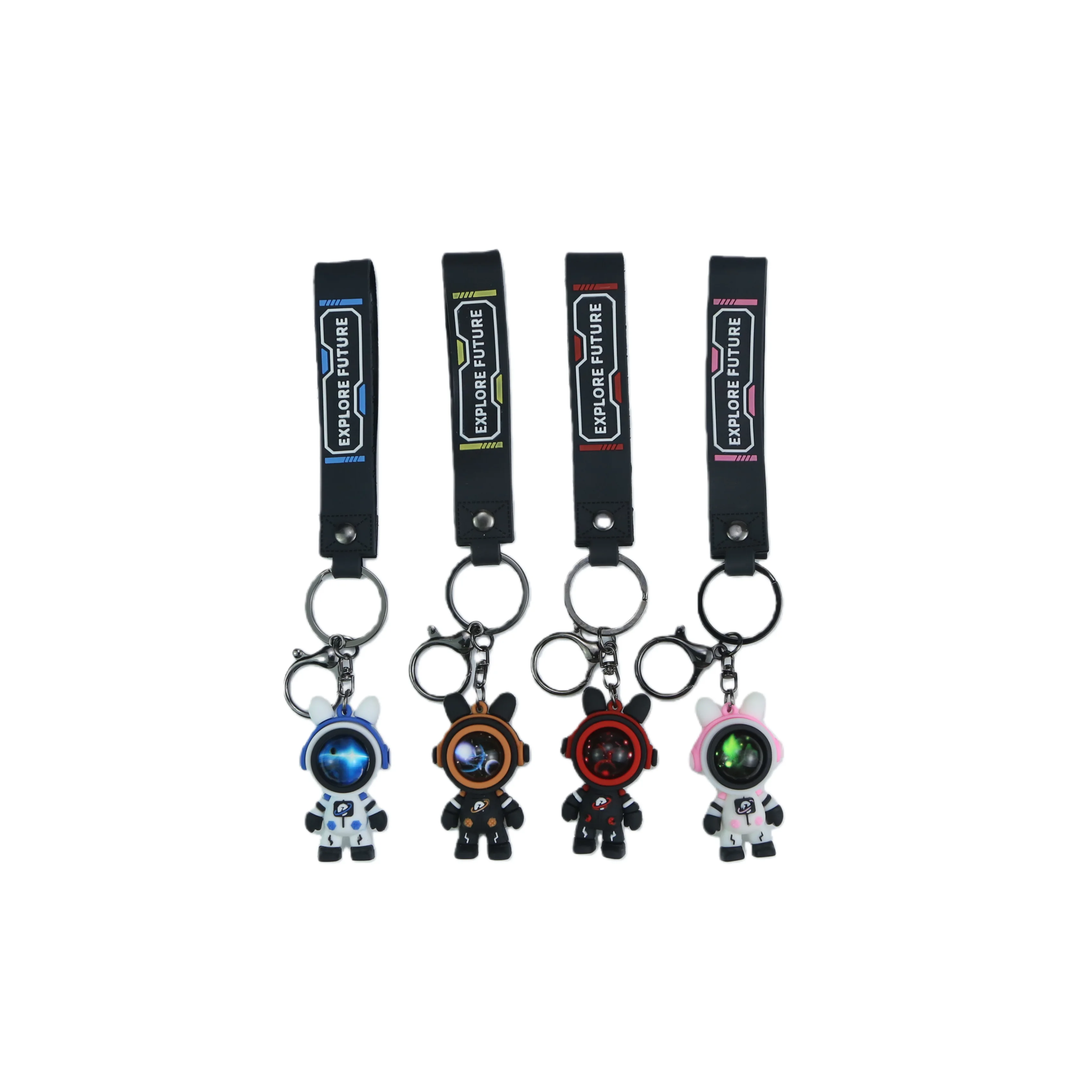 

Cartoon Astronaut Bear Keychain Cute Lightning Bear Doll Bag Pendant Couple Car Key Ring Creative Gift