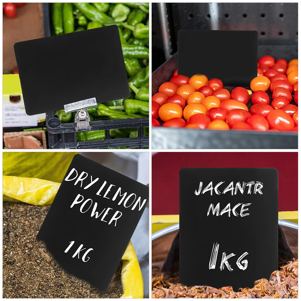

12 Pcs Board Price Tag Market Stall Display Handwritten Card Sign Abs Merchandise Holders