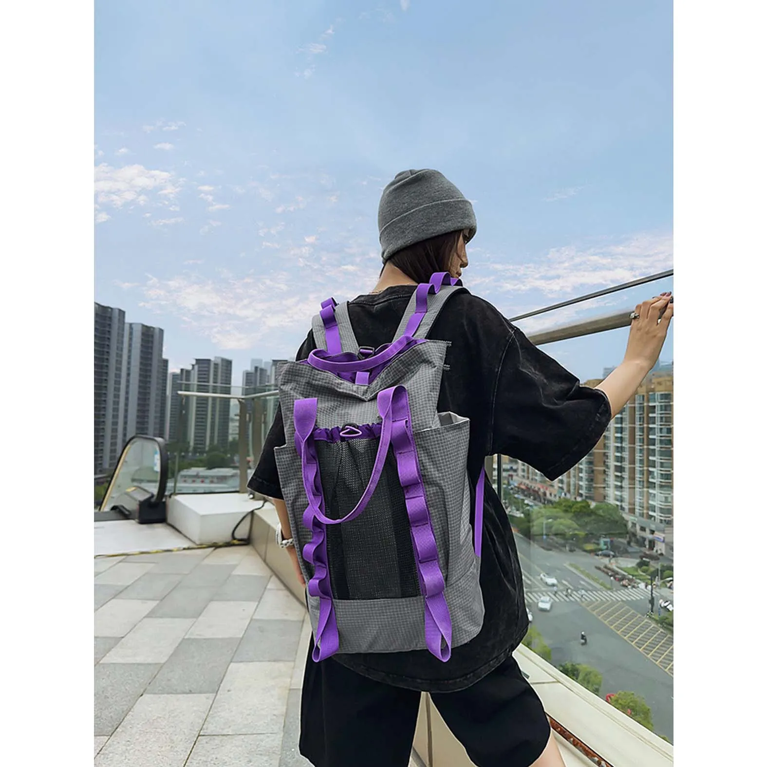 Backpack men's new trendy brand large capacity niche sports travel backpack casual hiking backpack college student backpack