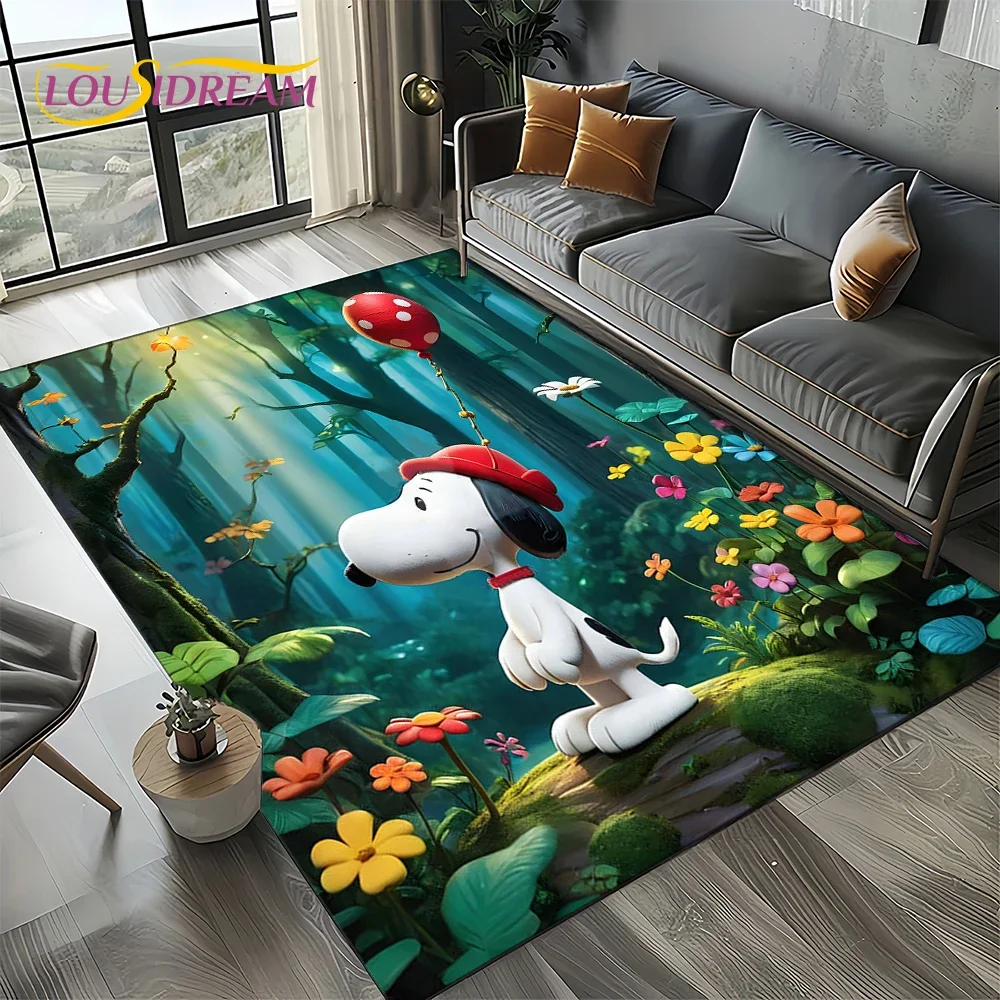 만화 27 스타일 귀여운 스누피 개 카펫 러그, 침실 거실 홈 소파 장식, 어린이 게임 대형 장식 바닥 매트 선물 3D