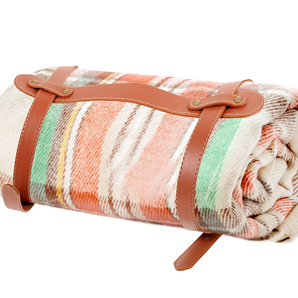 

Binding Strap 61cm Sturdy PU Aluminum Camping Picnic Mat Blanket Tie Down Straps Adjustable Bedroll Rug Carrying Travel Storage