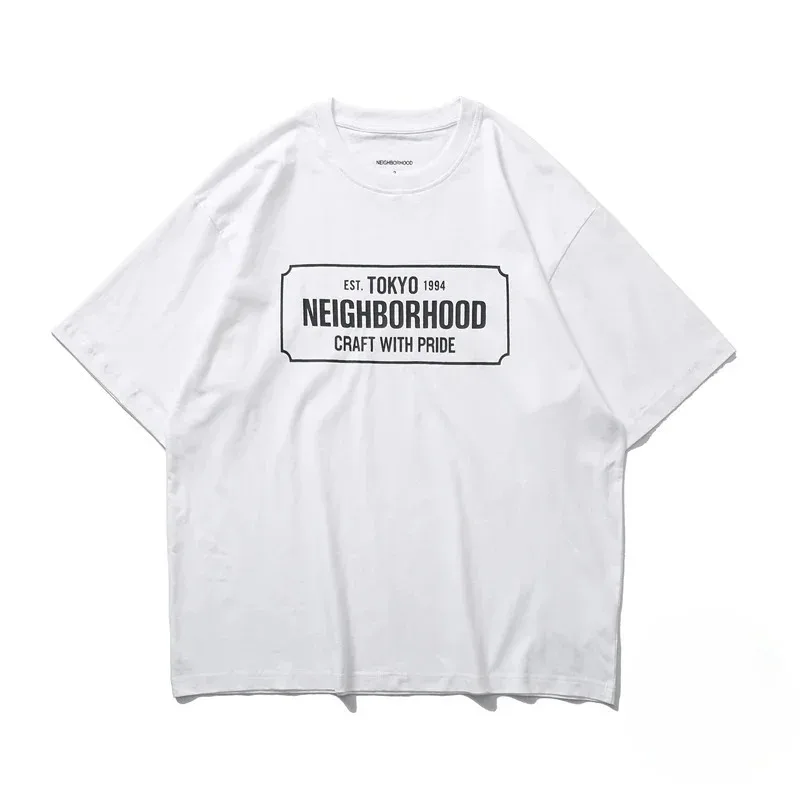 Japanese Tokyo Neighborhood Craft with Pride Men T-shirt Black White NBHD Cotton Loose T Shirt MenTops Tee