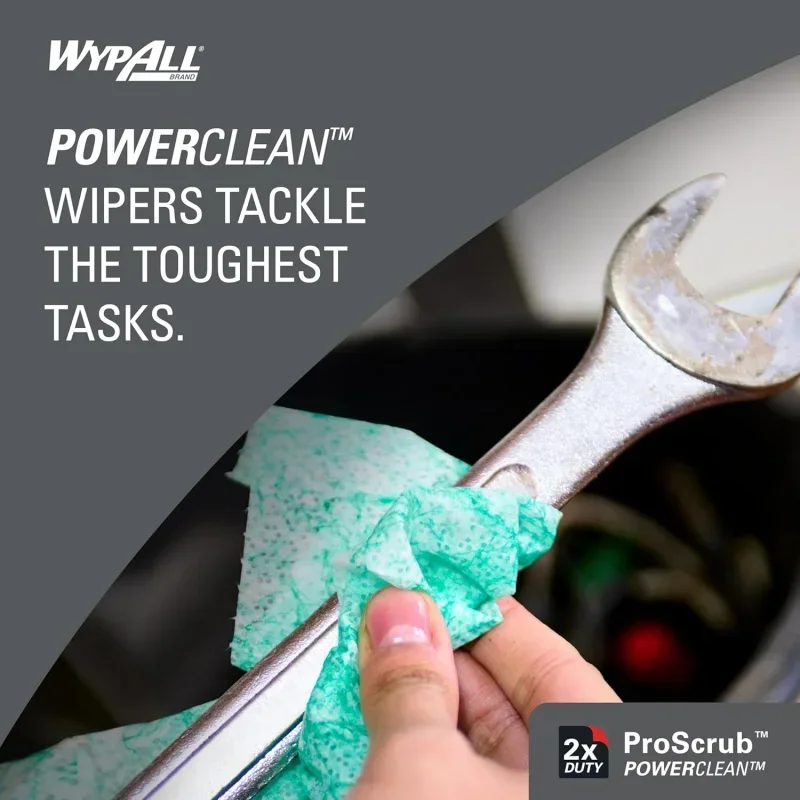 PowerClean ™ ProScrub ™ Toalhas úmidas resistentes (58310), limpeza de dupla ação, toalhetes X-Large 9,5x12, incluídos (50 /, 8, 400 /) (P