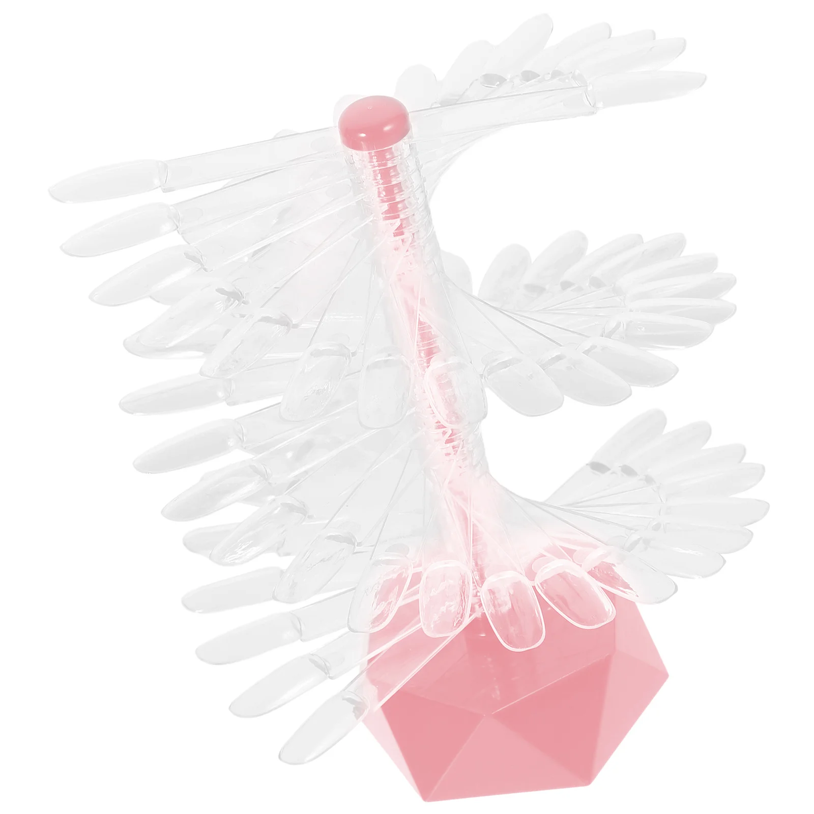 حامل عرض أظافر حلزوني فريد من نوعه، حامل ممارسة من الأكريليك الشفاف، حامل عرض أظافر متين وبسيط وحساس