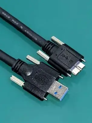 USB3 machine vision Cable Type A W/Thumbscrews connector to ROBOTIC / DRAG to Micro B Straight W/Thumbscrews connector