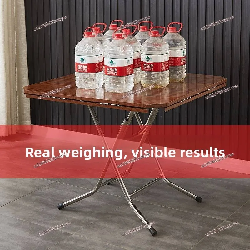 Folding Table Household Dining Foldable Multifunctional Round Table 4 People 8 Small Apartment Round
