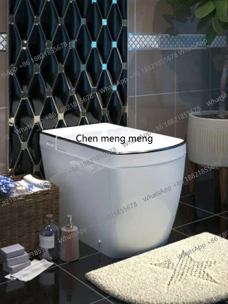 Square Intelligent Toilet with Integrated Siphon Toilet Instant Heat Sensing Flushing Automatic Cleaning and Drying