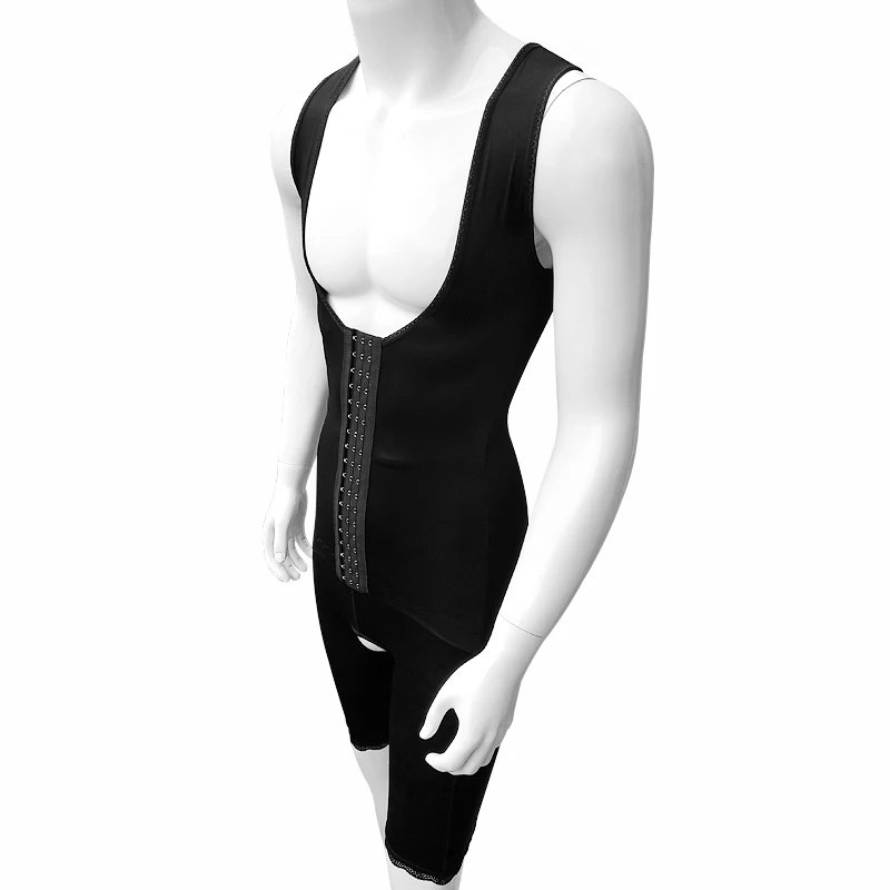 Compression Mens Shaper Underwear Bodysuit Crotchless Lace Sissy Tummy Control  Body Shaper High Waist Trainer Belly Slimming