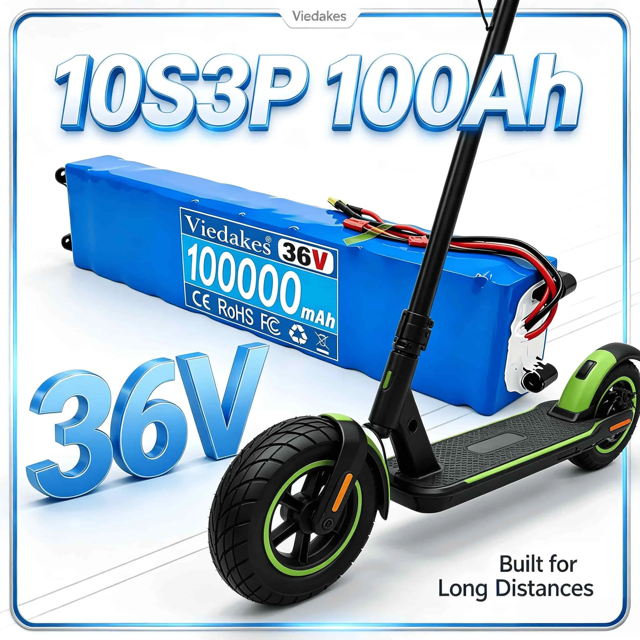 36V 10S3P Lithium Battery 100Ah For Xiaomi M365 450W Scooter Available XT60 XT30 JST Plug Types