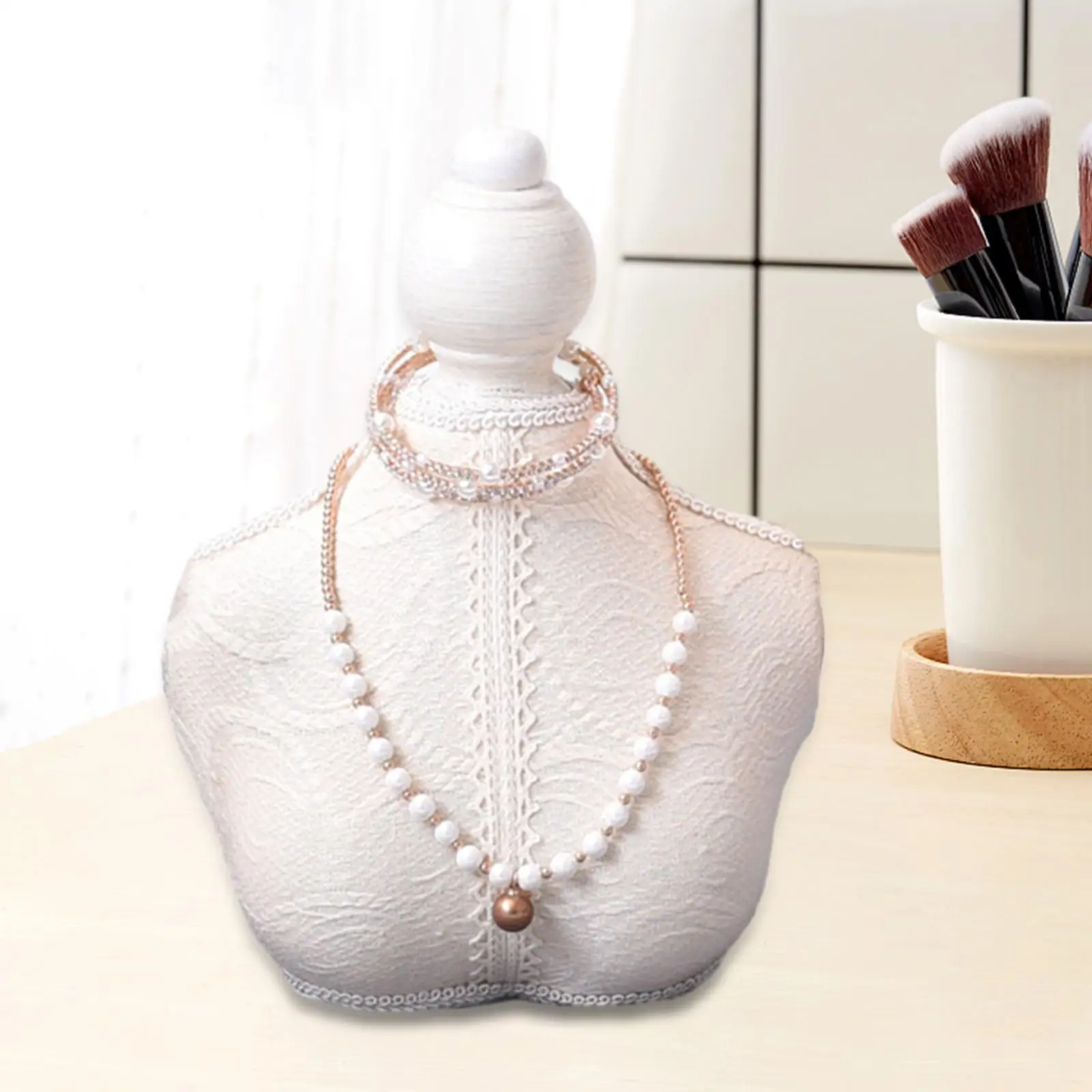 

Mannequin Jewelry Stand Display Necklace Display Stand Decoration Gift Bust Holder Organizer Model for Home Presentation Dresser