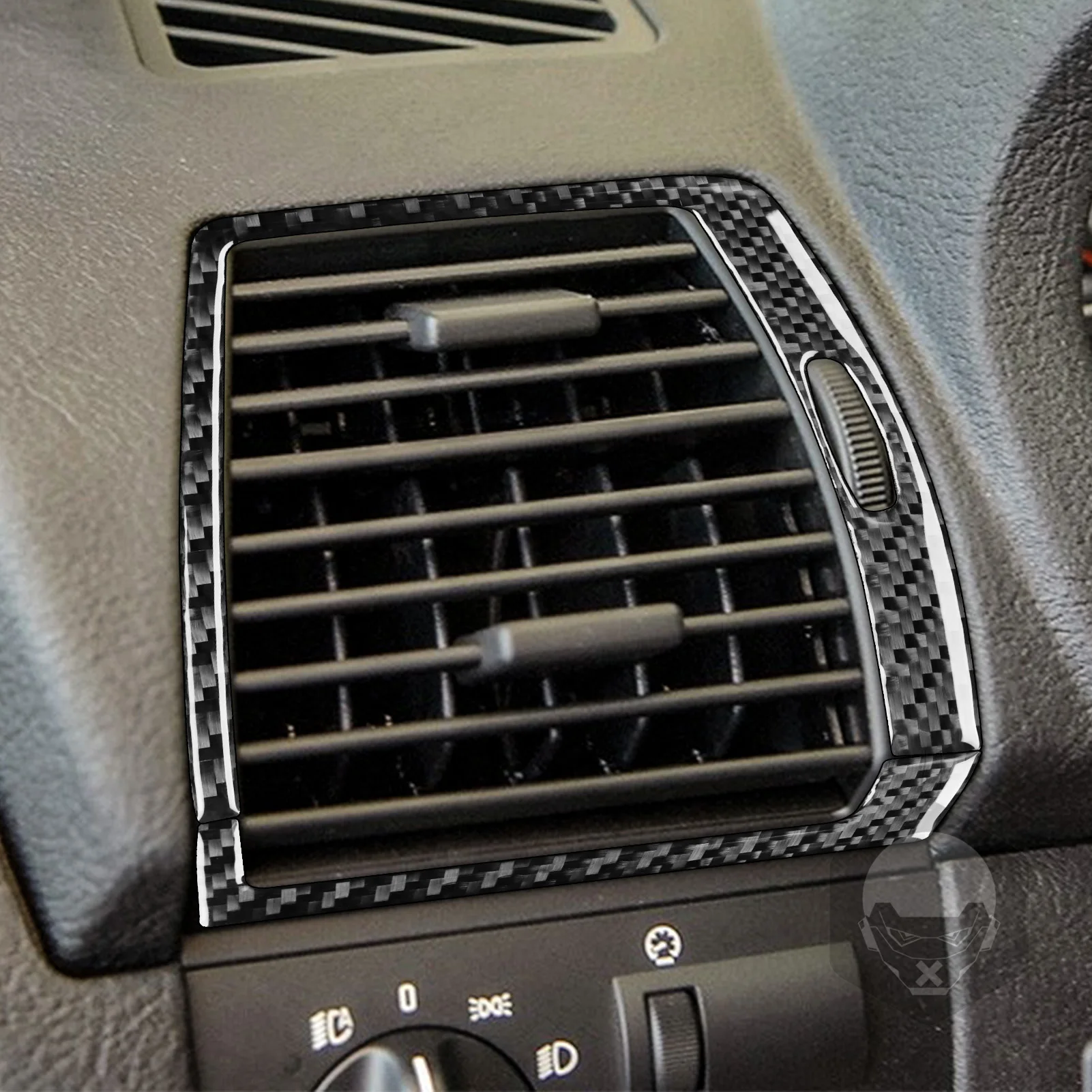 4Pcs Carbon Fiber Style Car Side Air Conditioning Vent Cover Trim Frame Stickers For BMW X5 E53 2000-2006