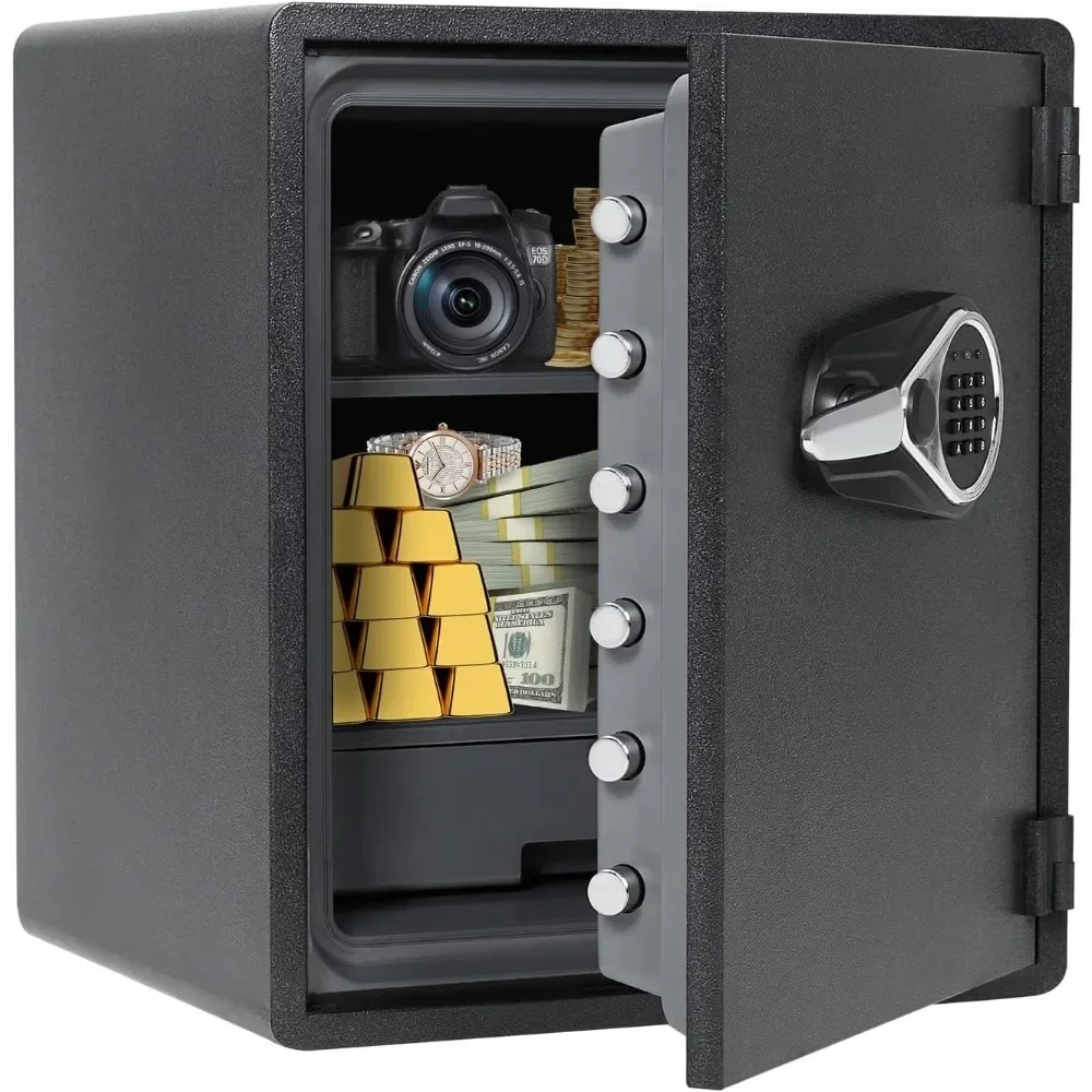 5.48 Cubic Feet Cabinet Safe, Extra Large Home Safe, Fireproof Waterproof Safe with Programmable Keypad and Inner Lock Box