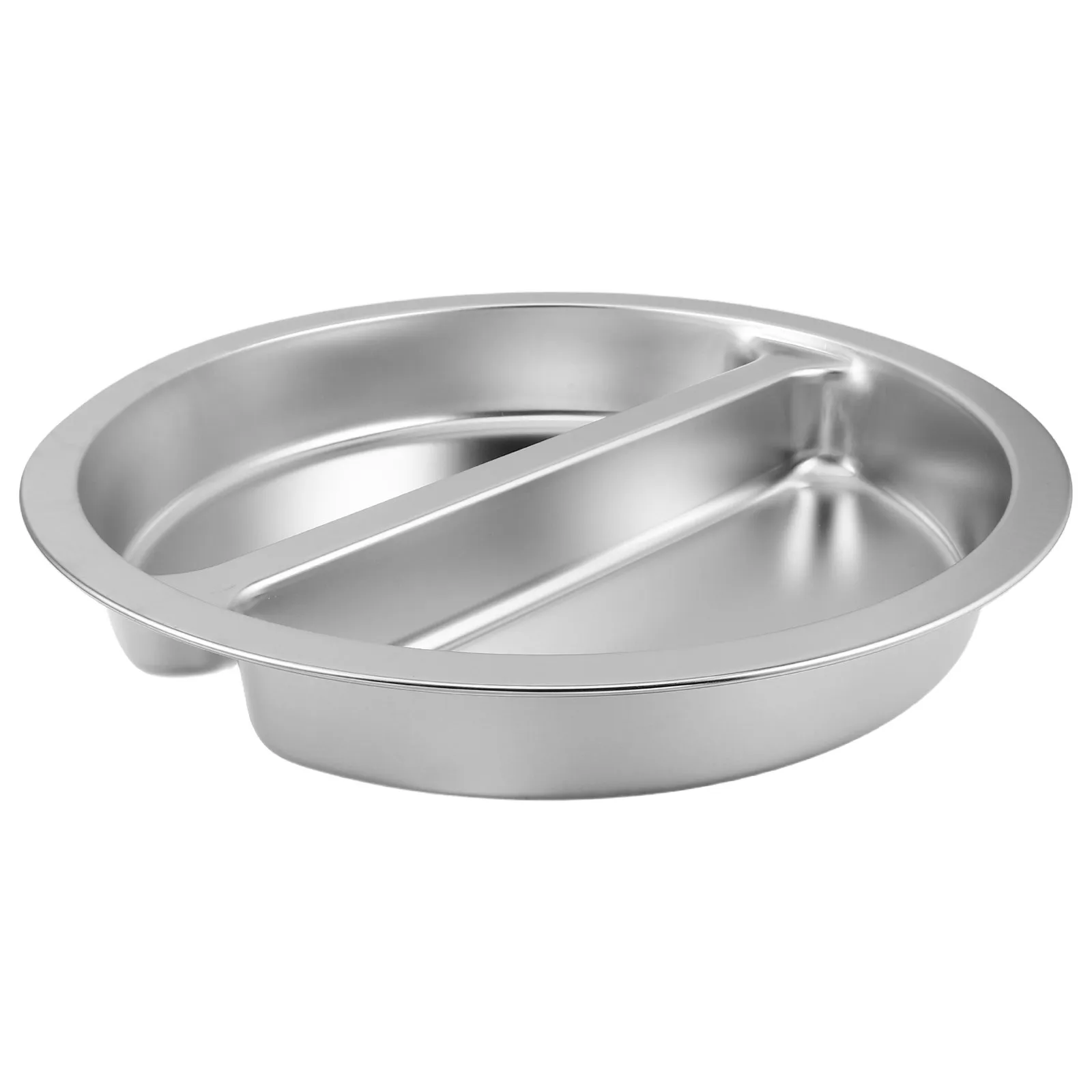 Stainless Steel Chafing Plate 6L Large Round Buffet Dish Divided Metal Plates For Hotel Restaurant Catering Self-Service