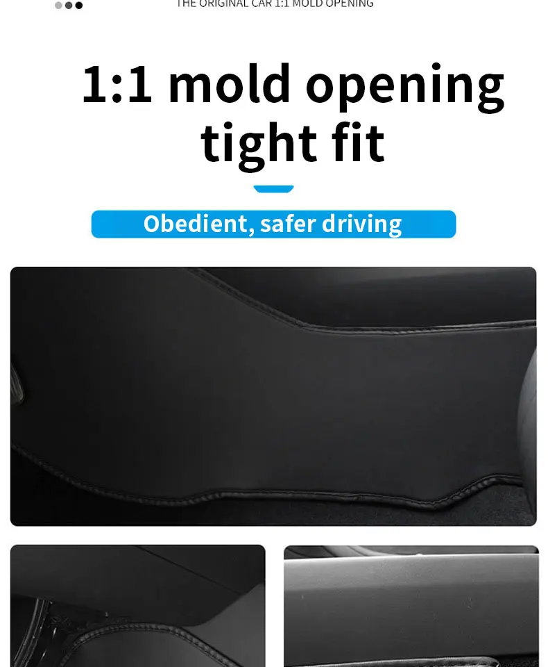 Carbon-Flash-Schutz für Tesla Model Y 2021-2024 Mittelkonsole, Zwei Seitenpaneele, Anti-Kick-Pad, Schutzabdeckung aus Leder – Detail 6