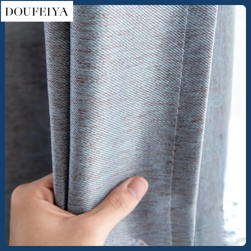 

Solid Color Nordic Thickened Fashion Curtains Living Room Dining Room Bedroom Blackout Hotel Curtains Custom Size Simple Decor